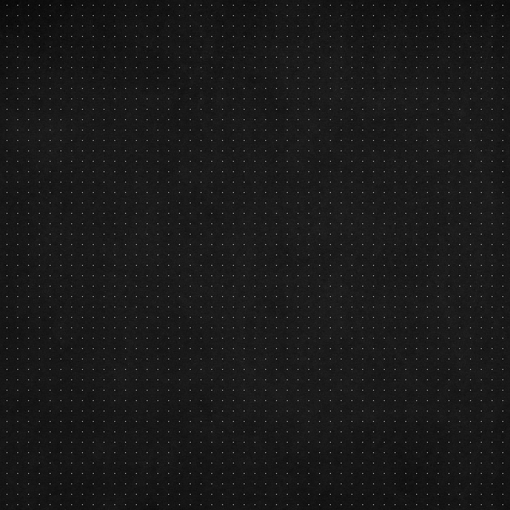 Black dotted grid background, minimal design