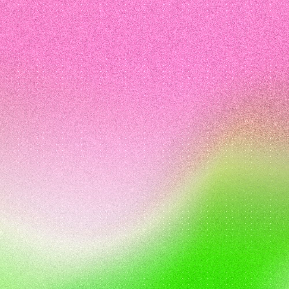 Pink gradient background, green wave border