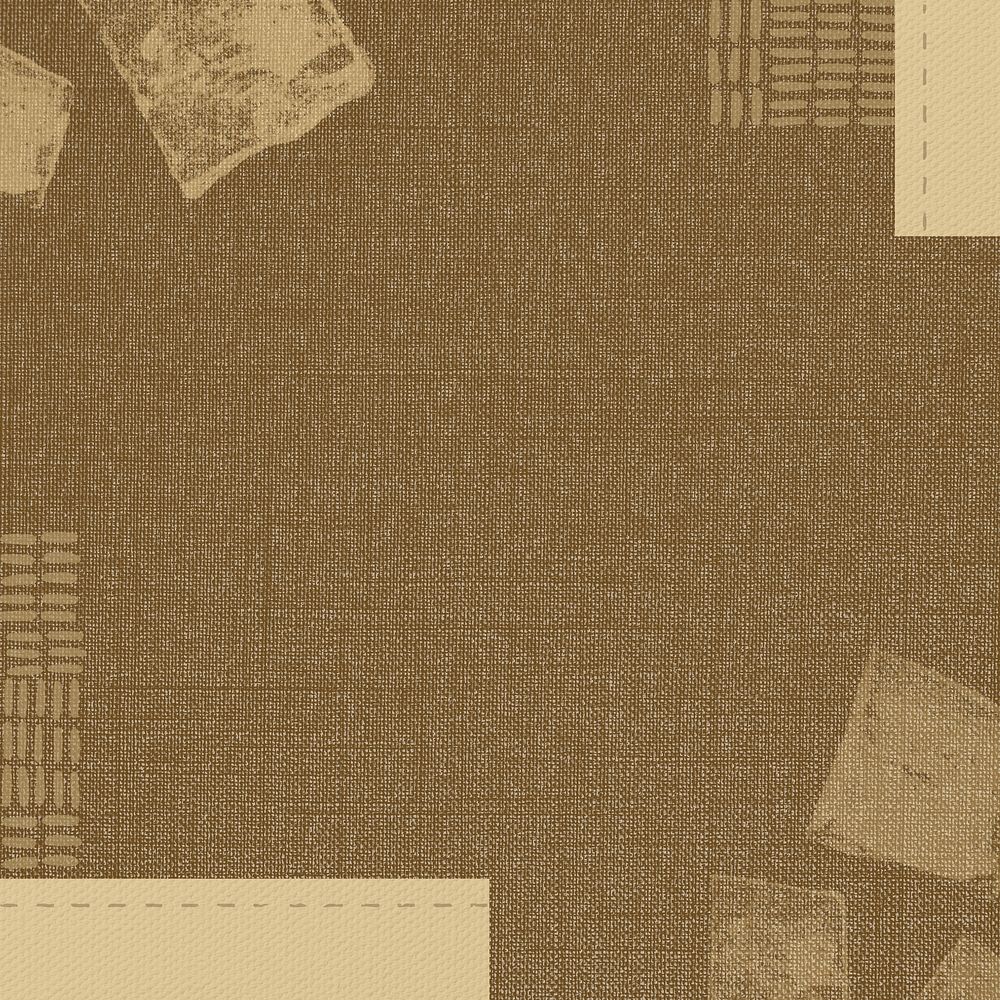 Brown fabric textured background, block prints border