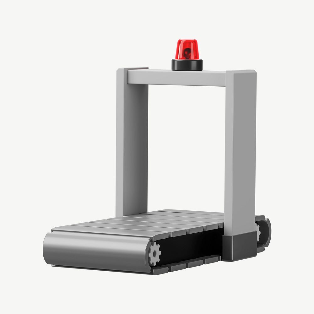 3D baggage scanner, collage element psd