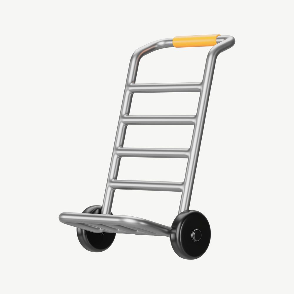3D warehouse trolley, collage element psd