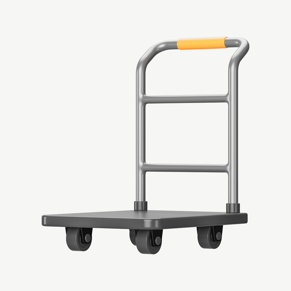 3D warehouse trolley, collage element psd