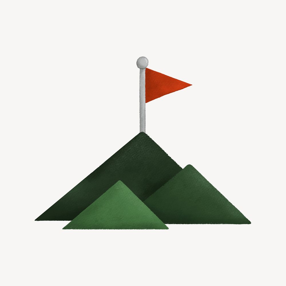 Mountain top flag, goal illustration