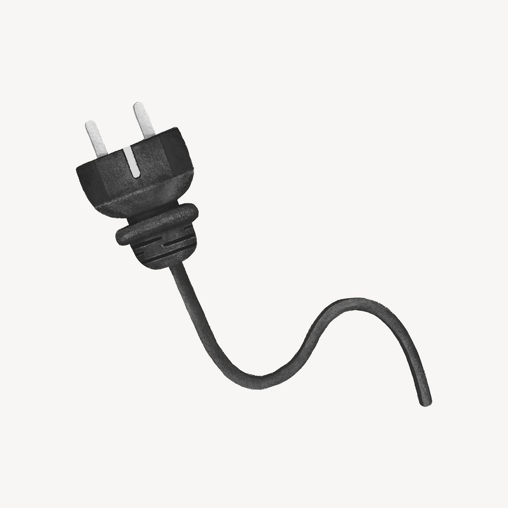 Black plug cord illustration
