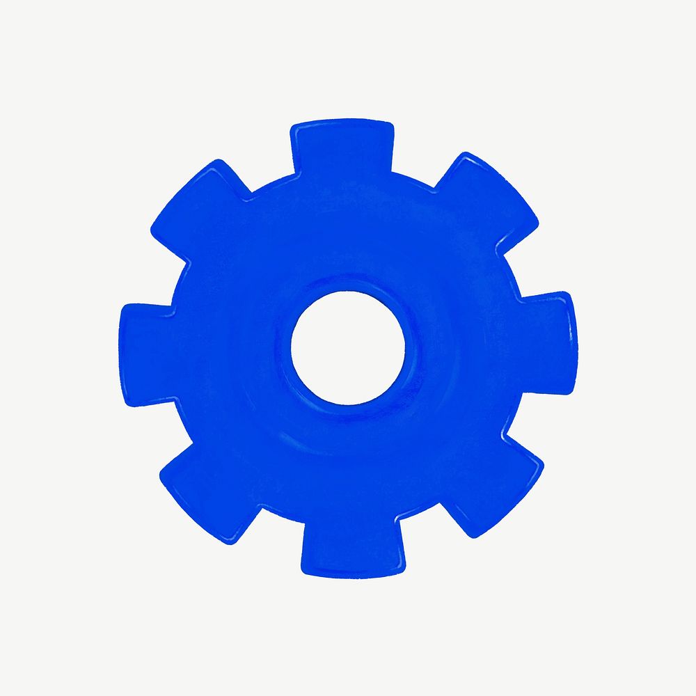 Blue cogwheel, business graphic psd