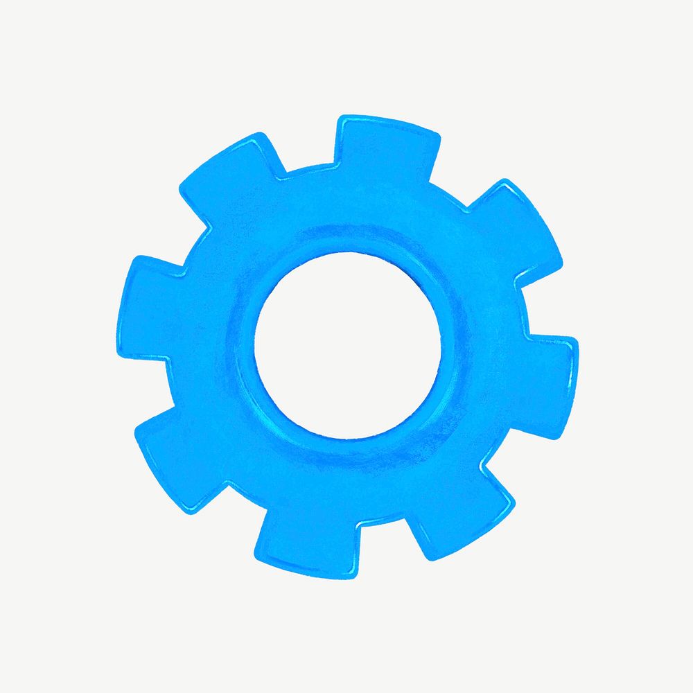 Blue cogwheel, business graphic psd