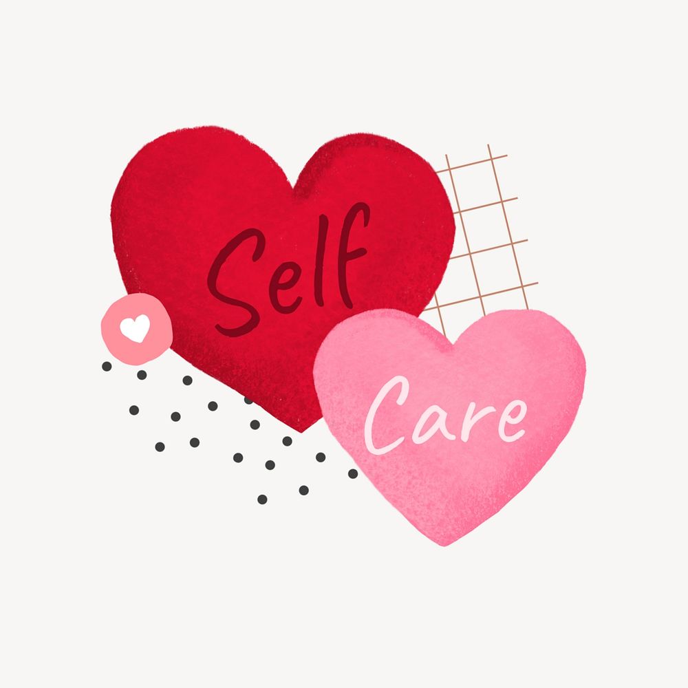 Self-care heart shapes