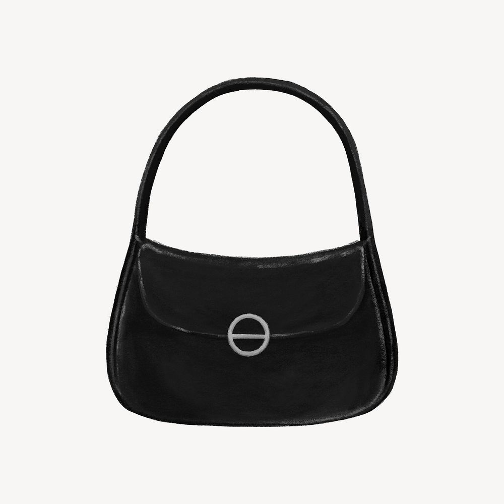 Black hobo bag, women's accessory illustration
