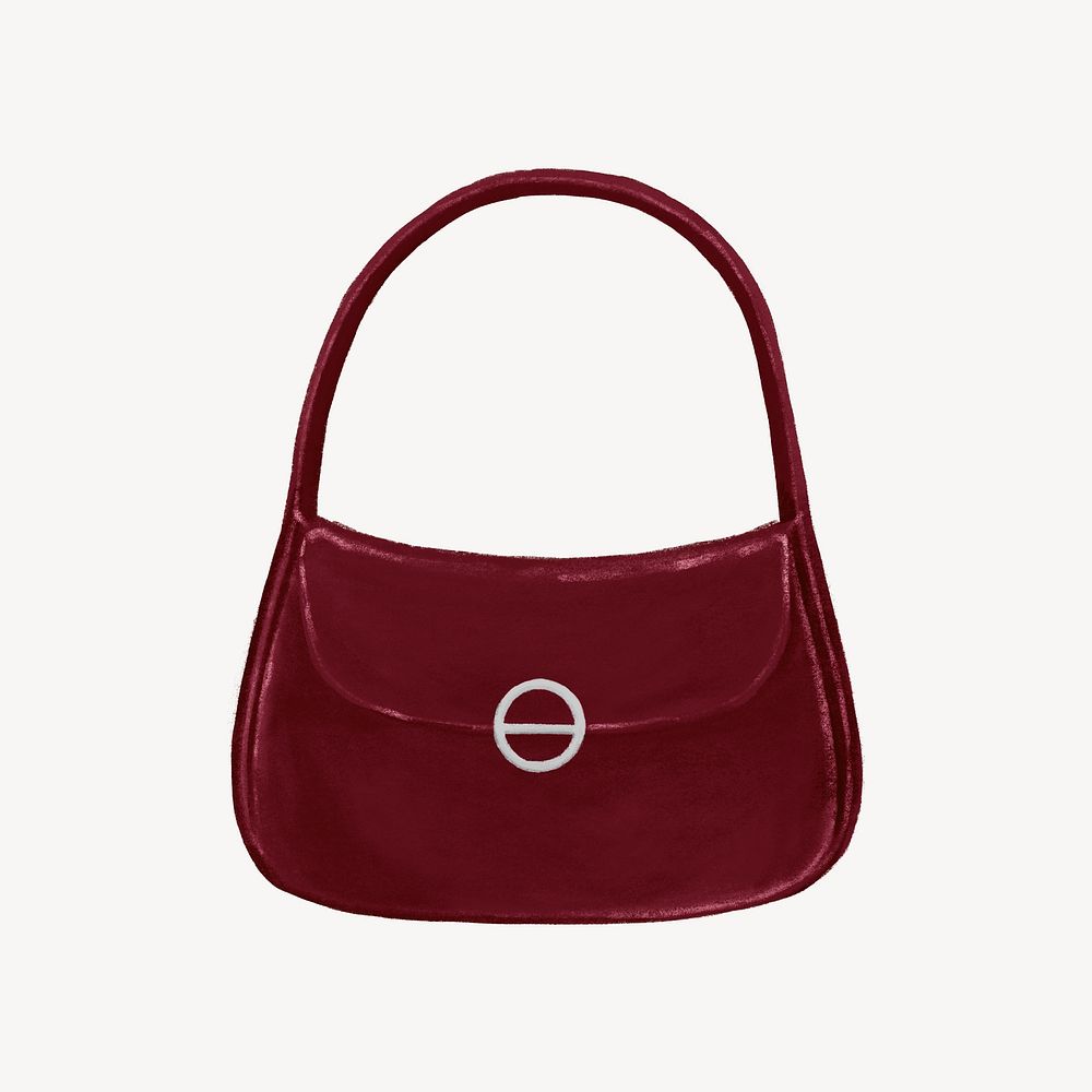 Red  hobo bag, women's accessory illustration