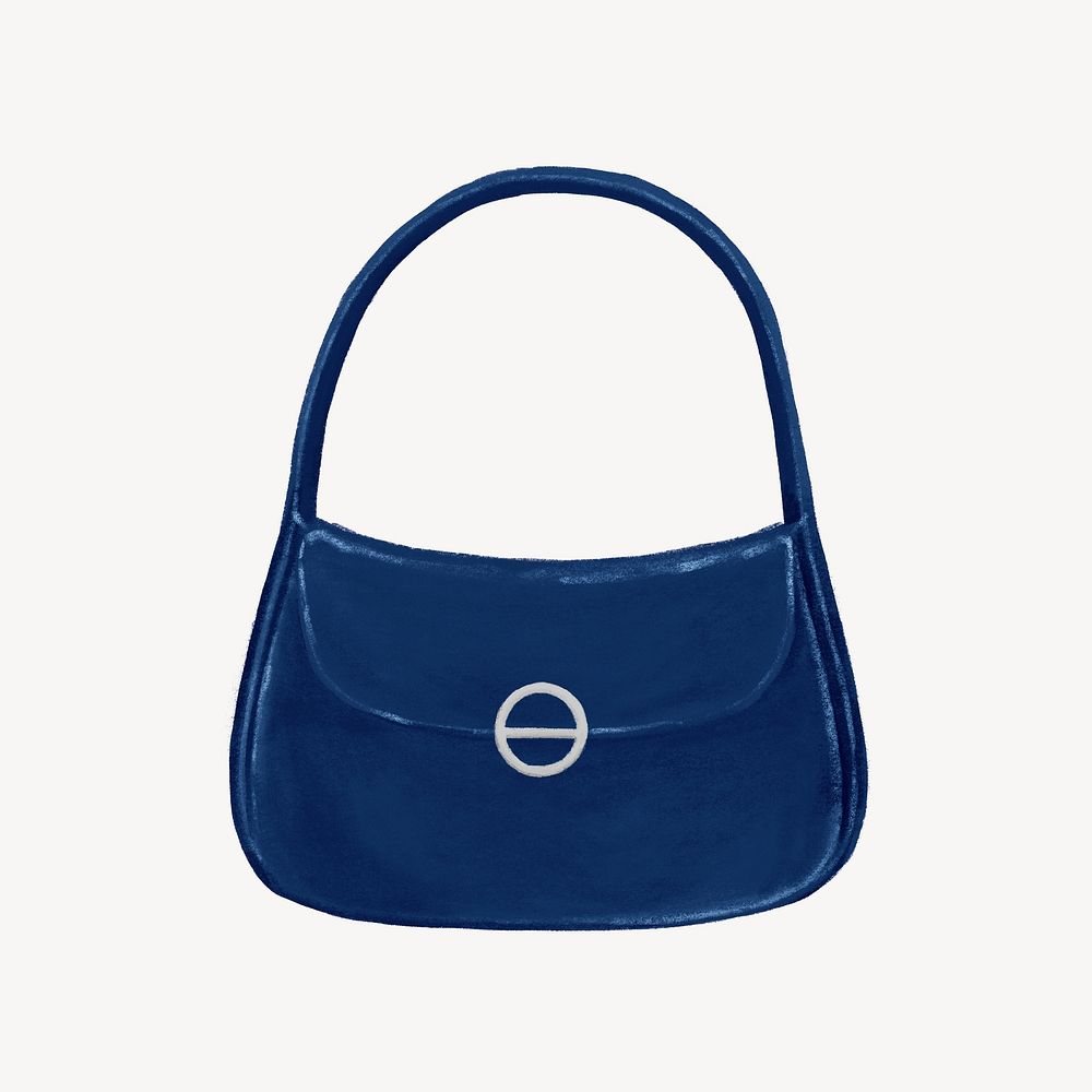 Blue hobo bag, women's accessory illustration
