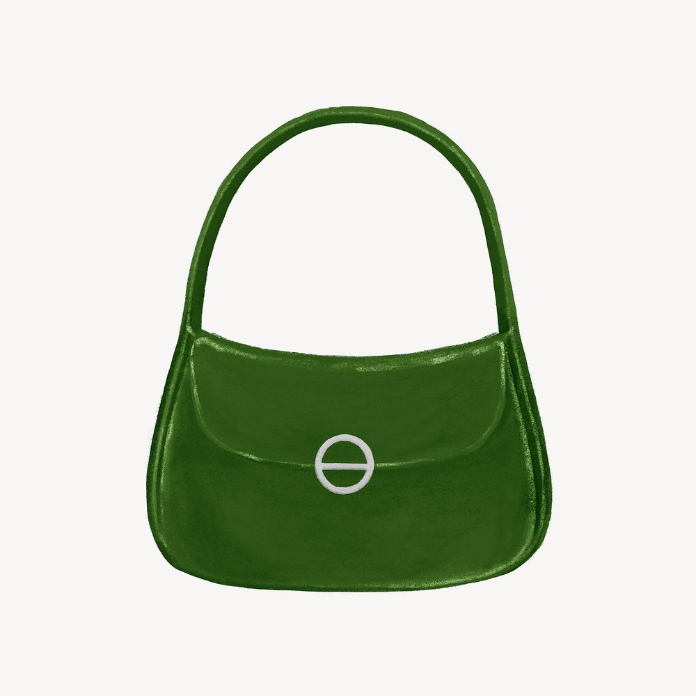 Green hobo bag, women's accessory illustration