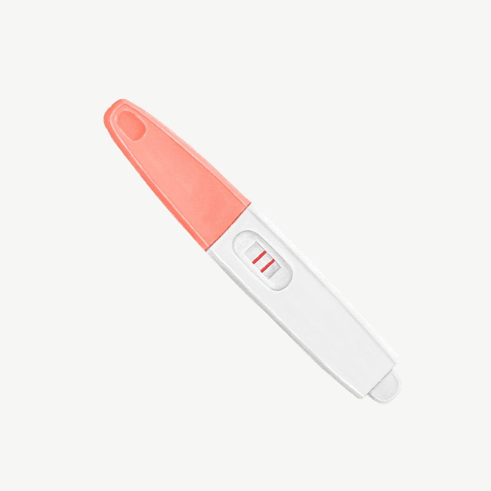 Positive pregnancy test, women's health illustration psd