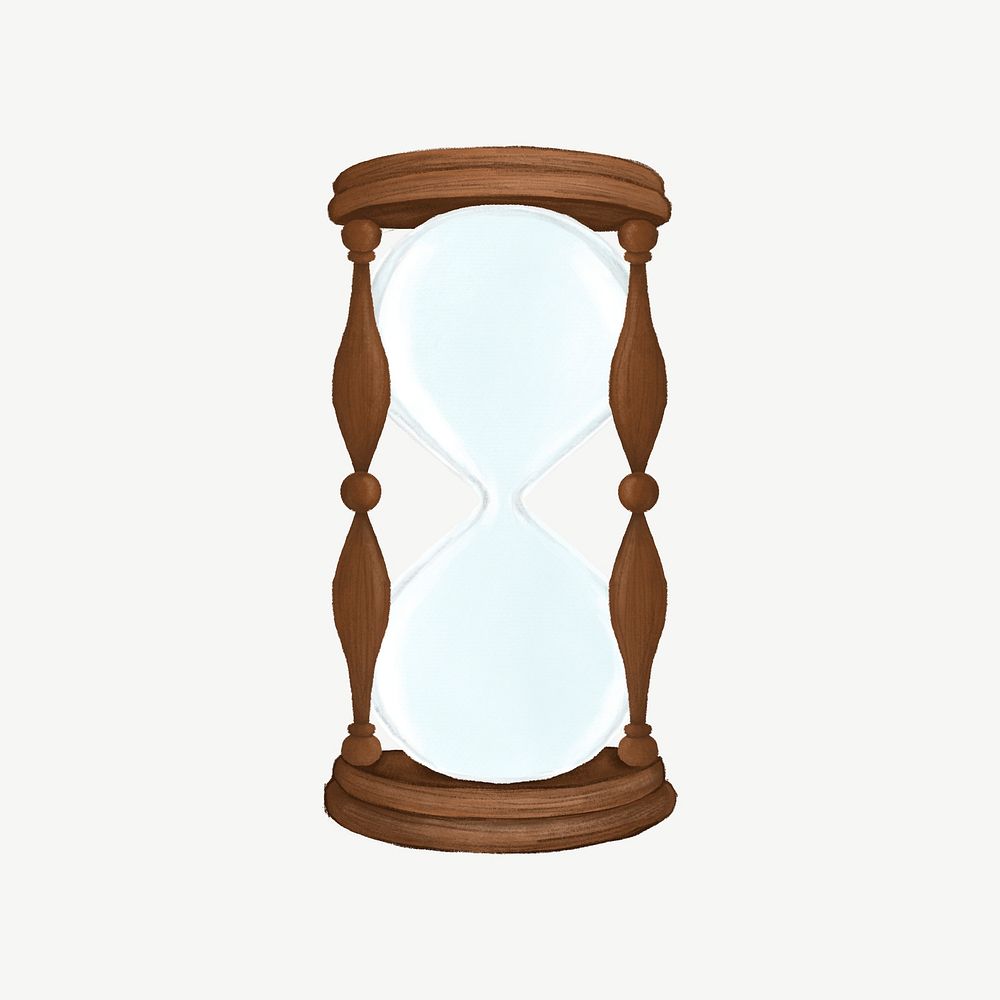 Hourglass collage element psd