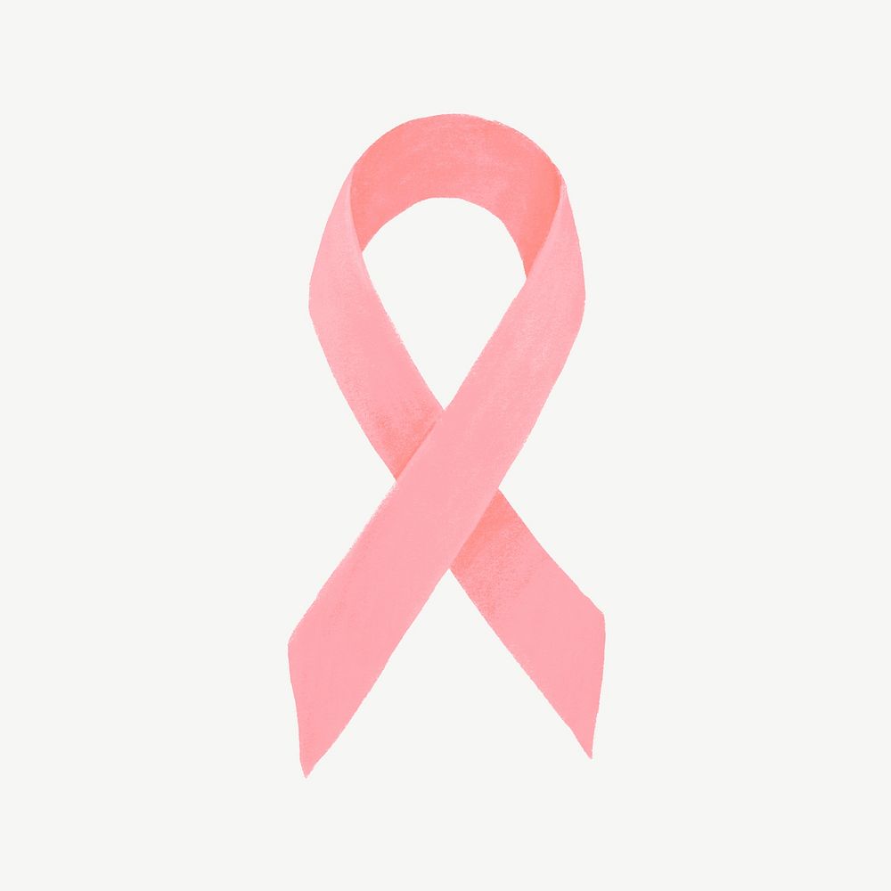 Pink ribbon, uterine cancer awareness illustration psd