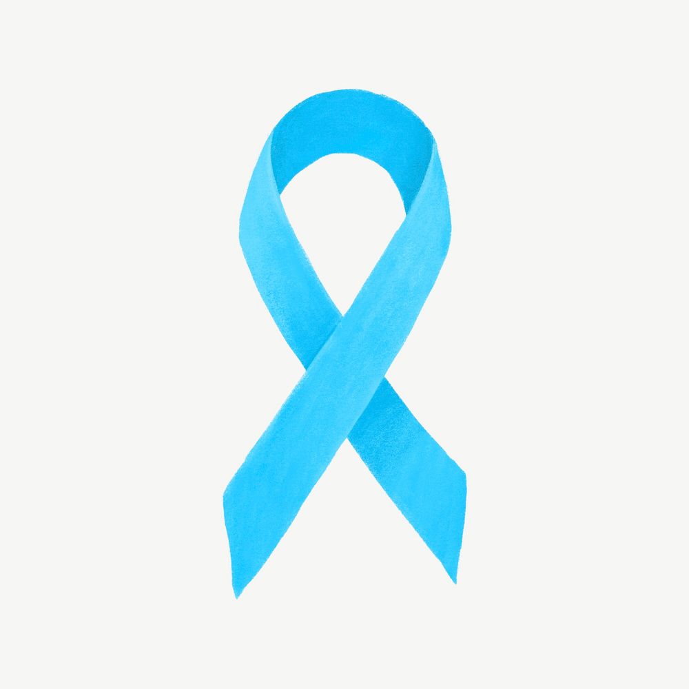 Blue ribbon, cancer awareness illustration psd