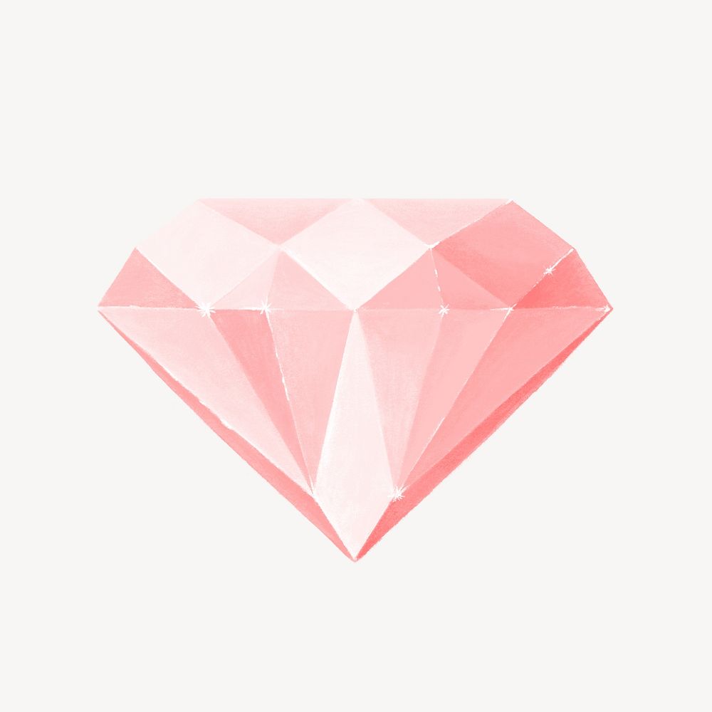 Pink diamond, jewel illustration