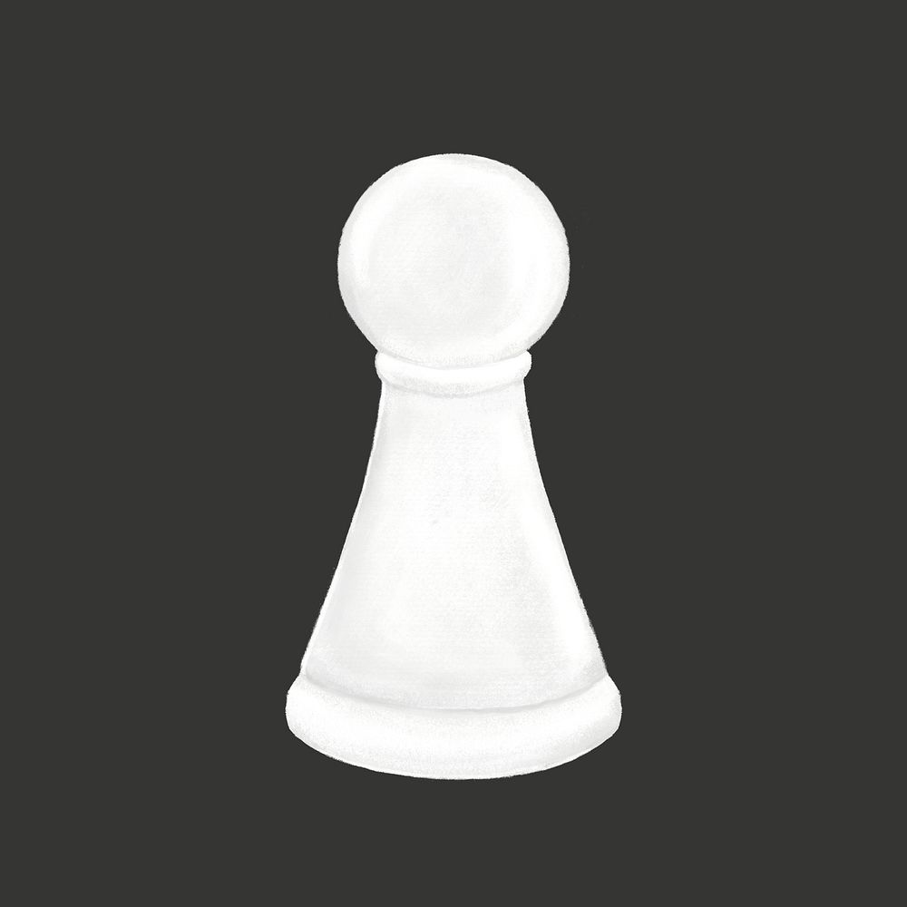 White pawn chess piece collage element psd