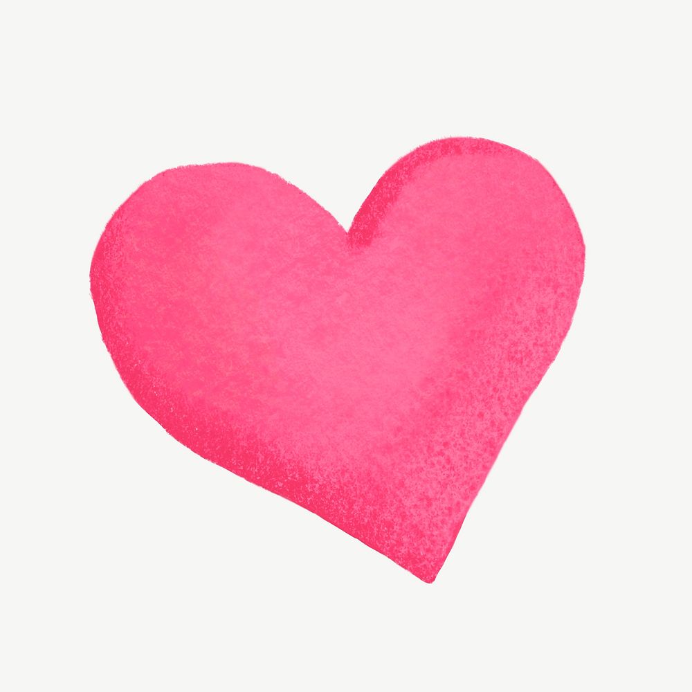 Pink heart shape collage element psd