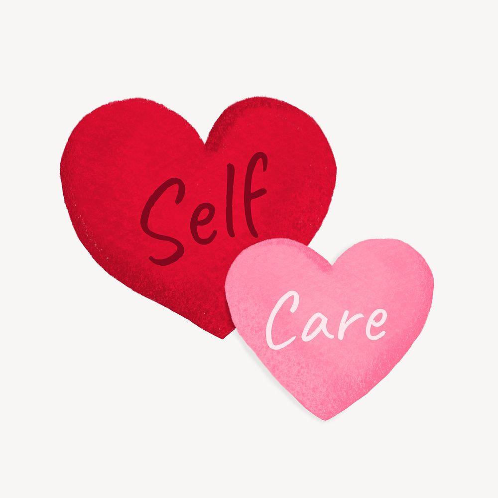 Self-care hearts shape