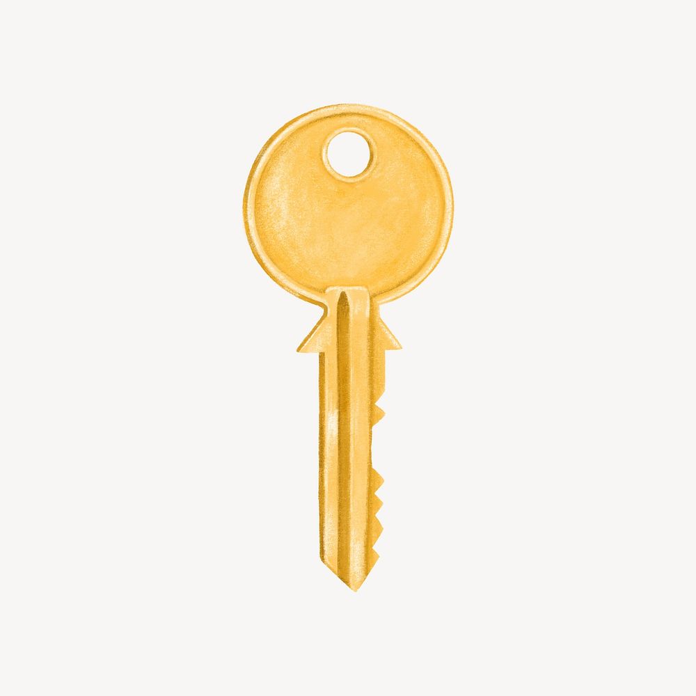 Gold house key illustration