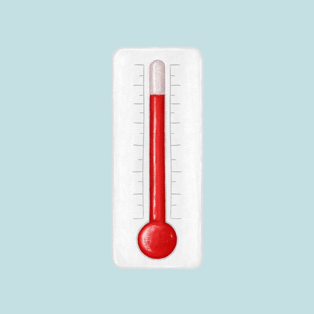 Red thermometer, environment illustration