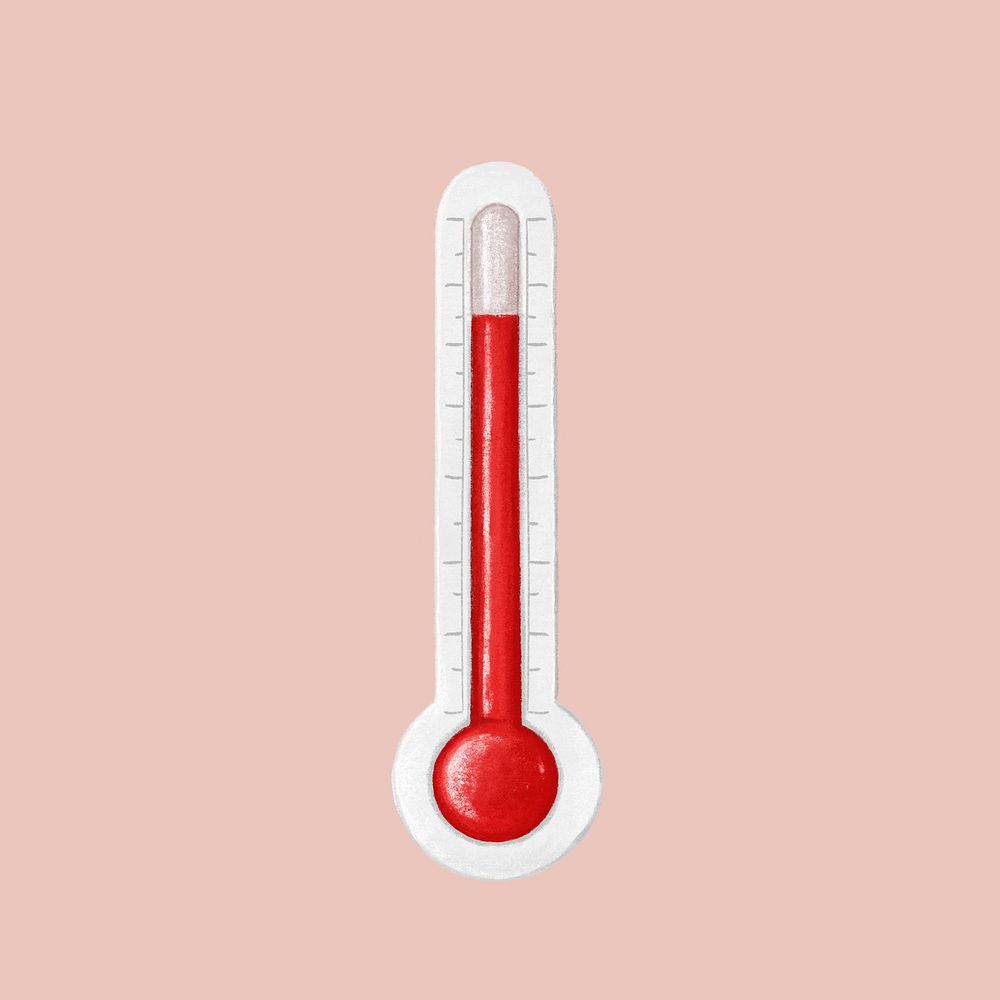Red thermometer, environment illustration