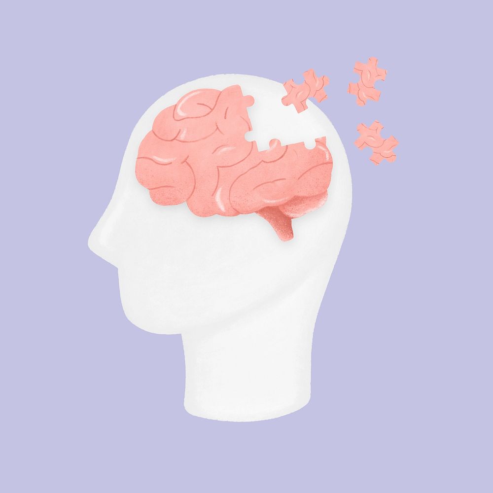 Puzzled human brain, business graphic psd