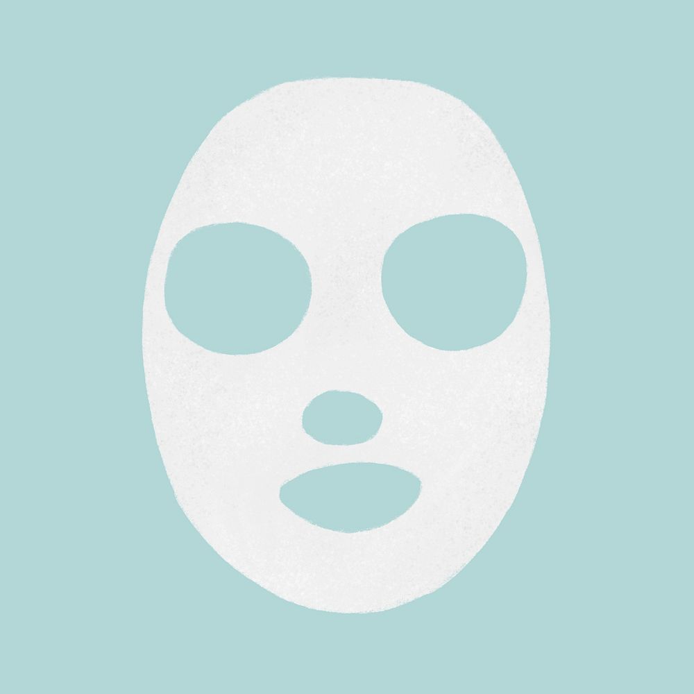Face mask skincare, beauty illustration psd