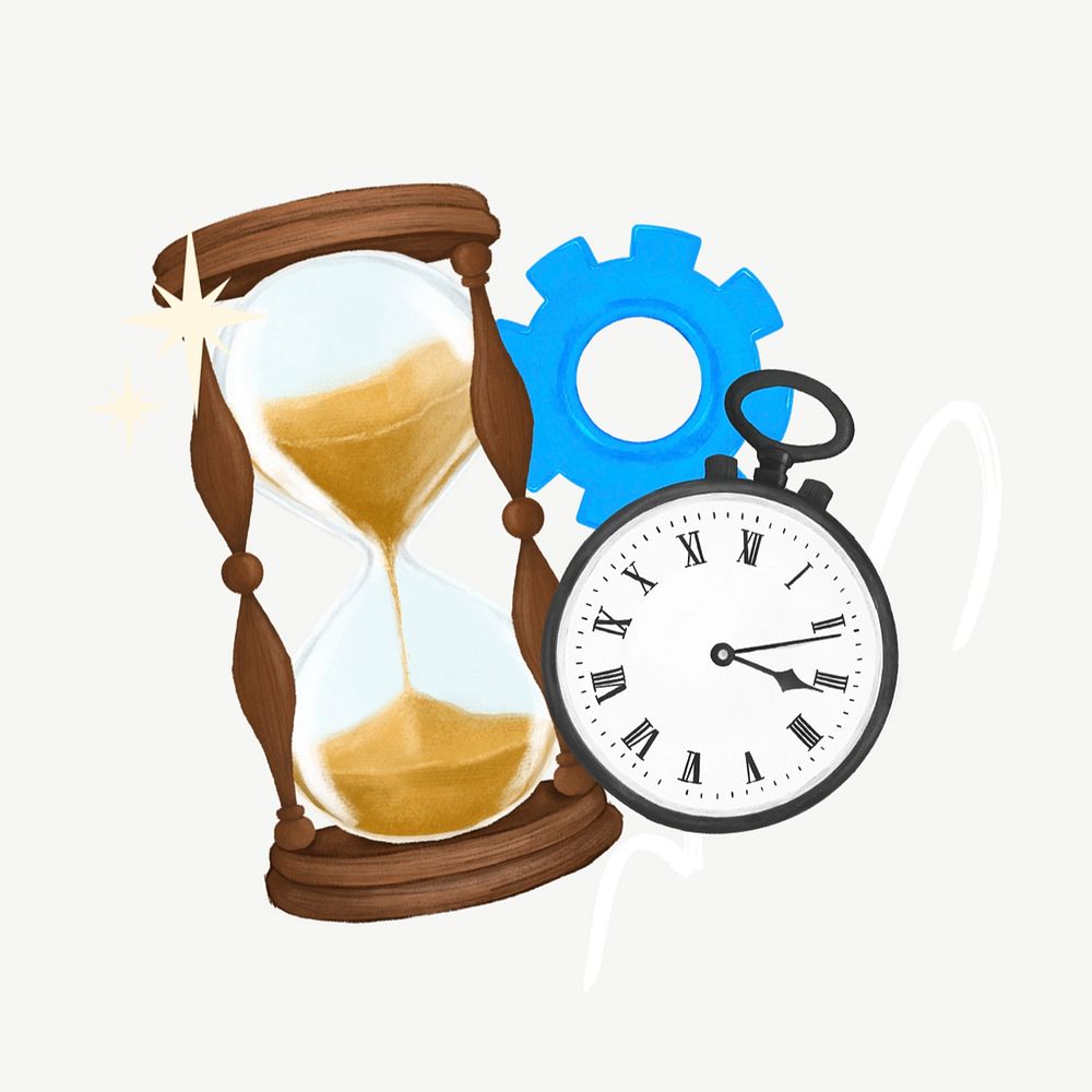 Hourglass stopwatch, business remix psd