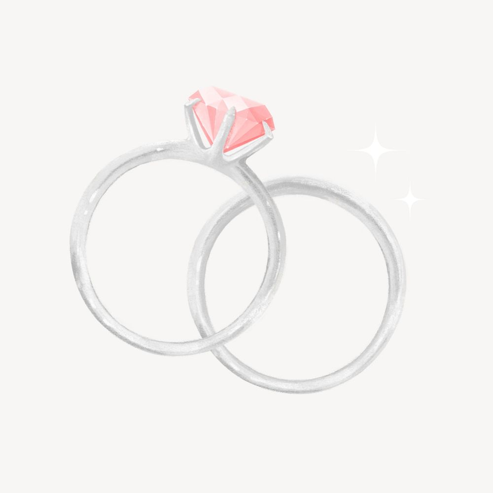 Couple wedding rings, jewelry illustration