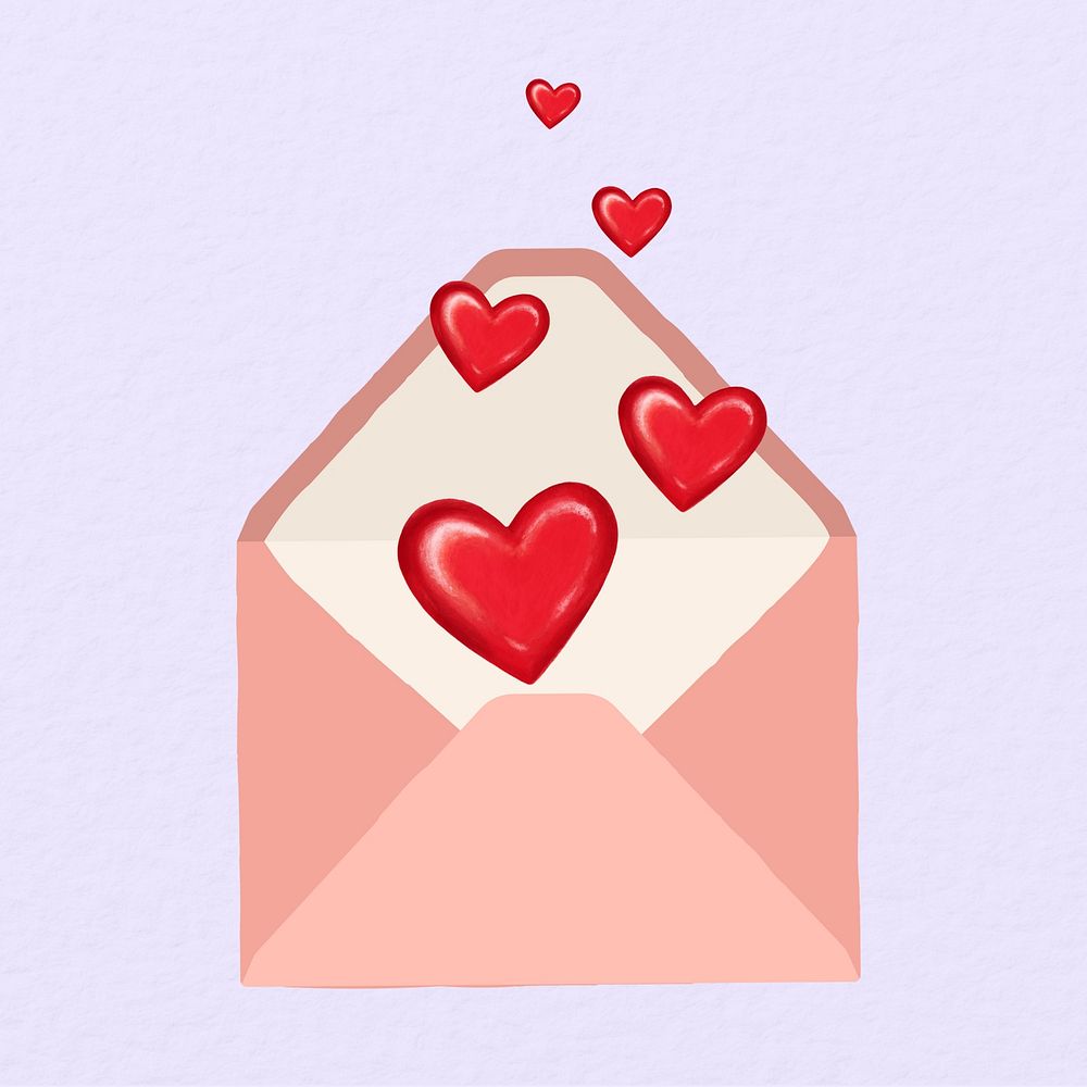 Love letter aesthetic, Valentine's celebration illustration