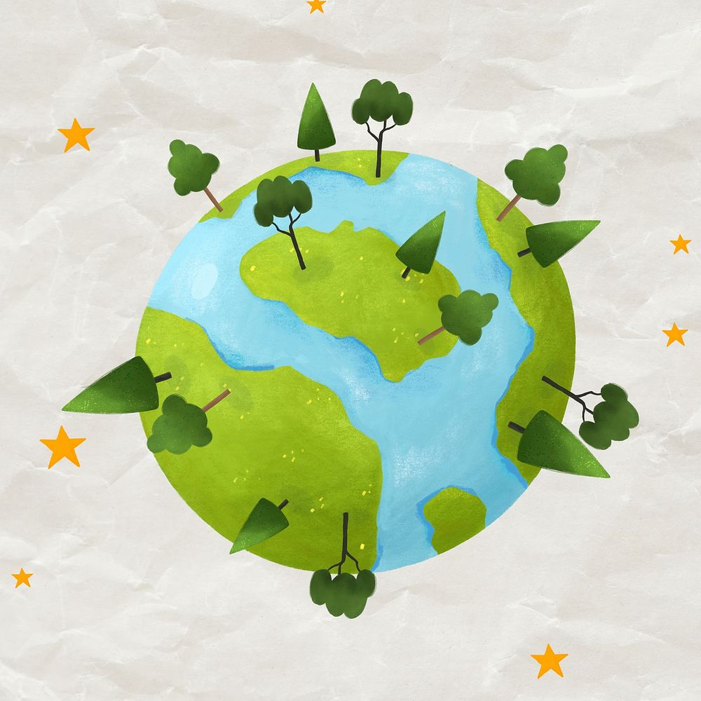 Green globe trees, environment illustration | Premium Photo - rawpixel