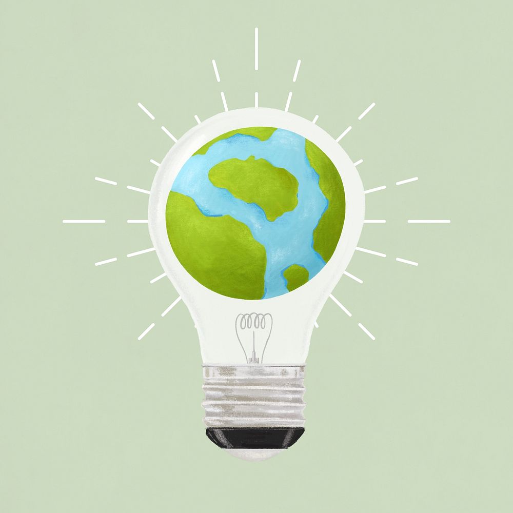 Light bulb globe, environment illustration