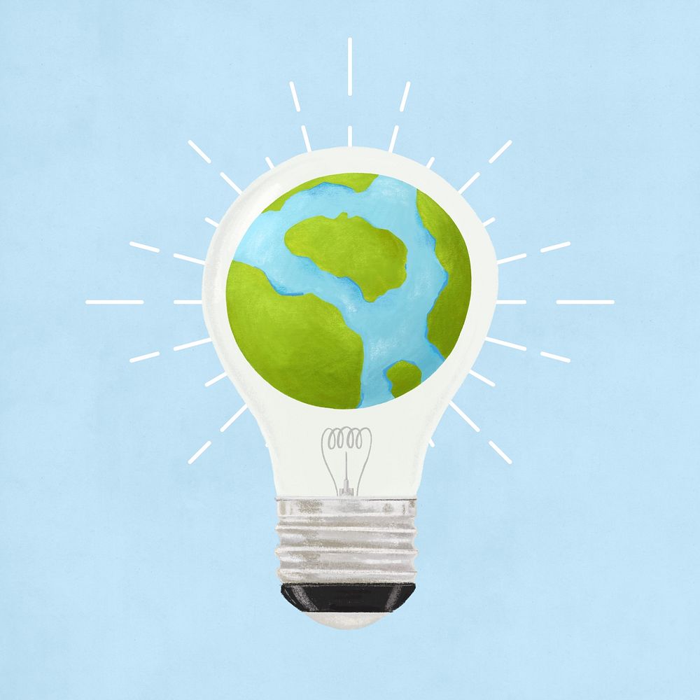 Light bulb globe, environment illustration