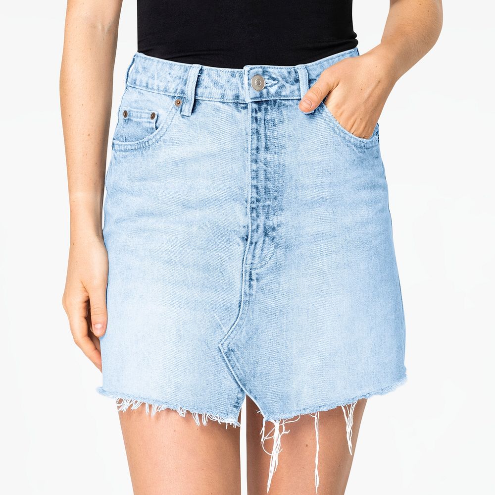 Denim mini skirt mockup psd women’s street apparel