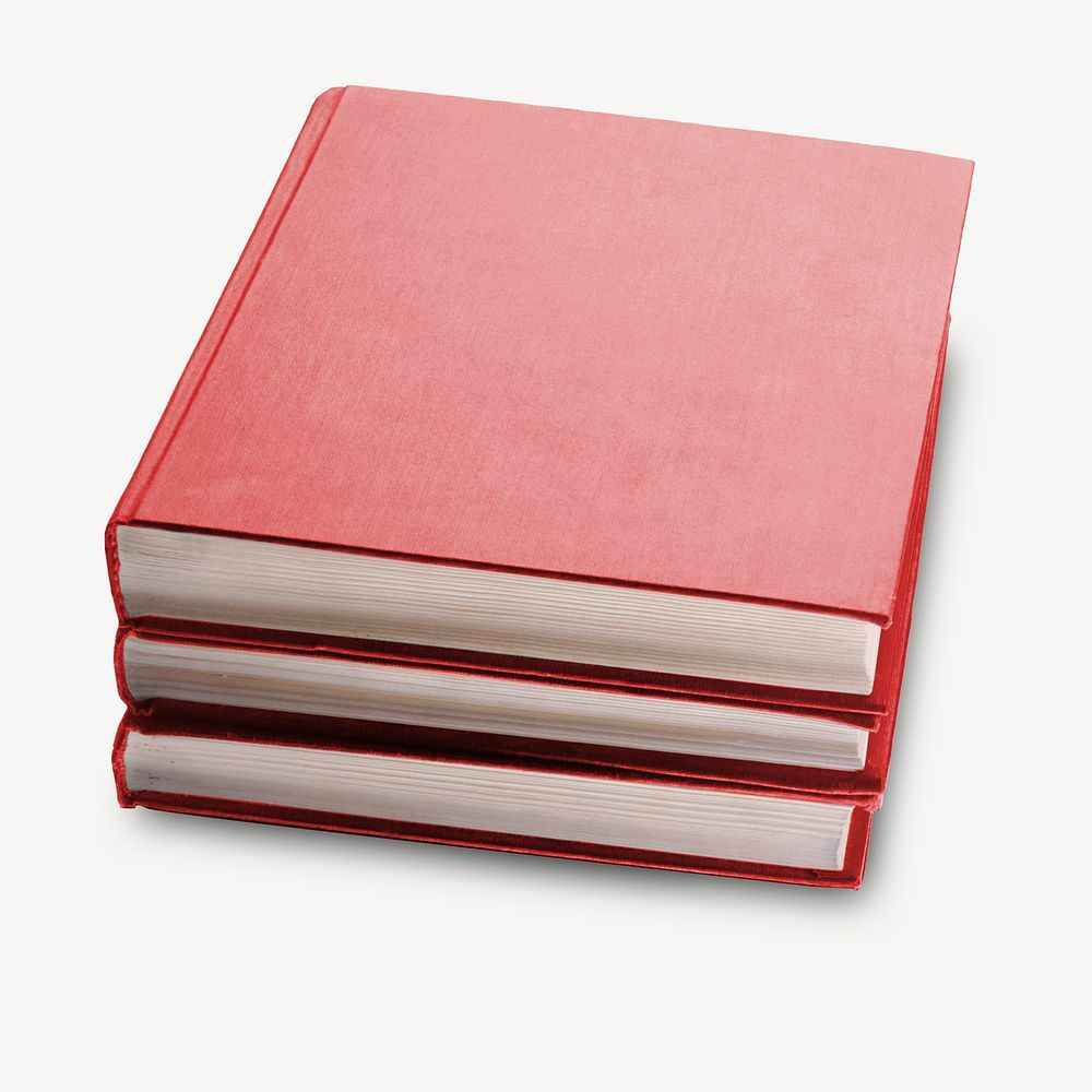 Red book pile isolated object psd