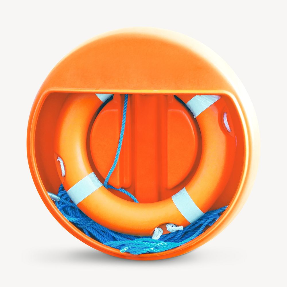 Lifebuoy float safety ring, isolated image