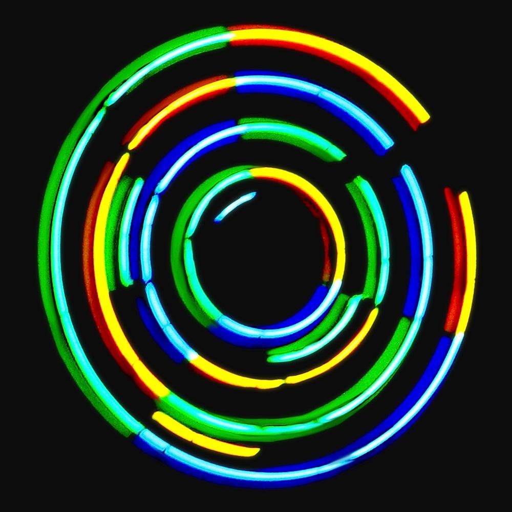 Neon circle image graphic psd