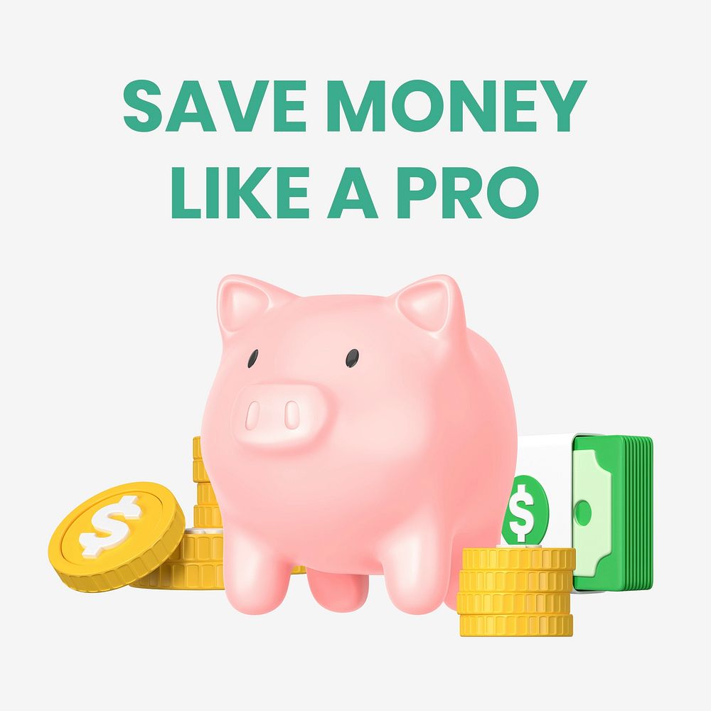 Save money Instagram ad template, editable design psd