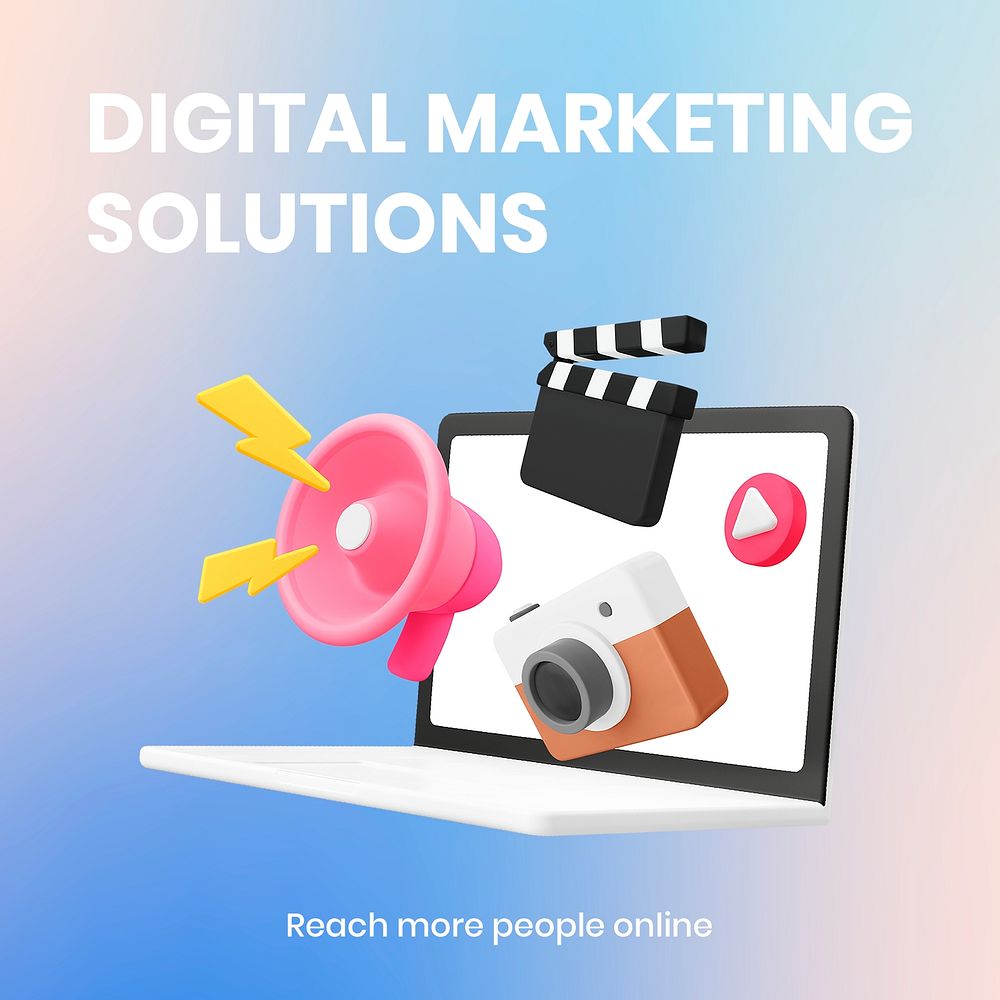 Digital marketing Facebook ad template, editable 3D design psd