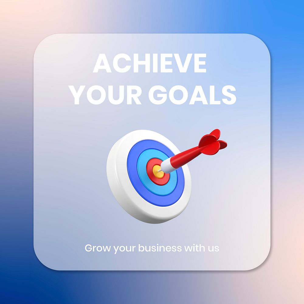 3D goals Facebook ad template, editable design psd