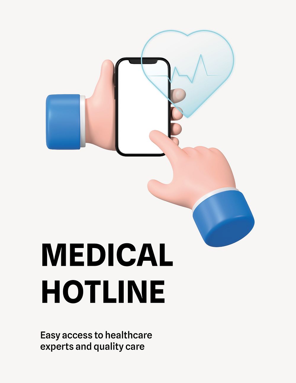 Medical hotline flyer template, editable text vector