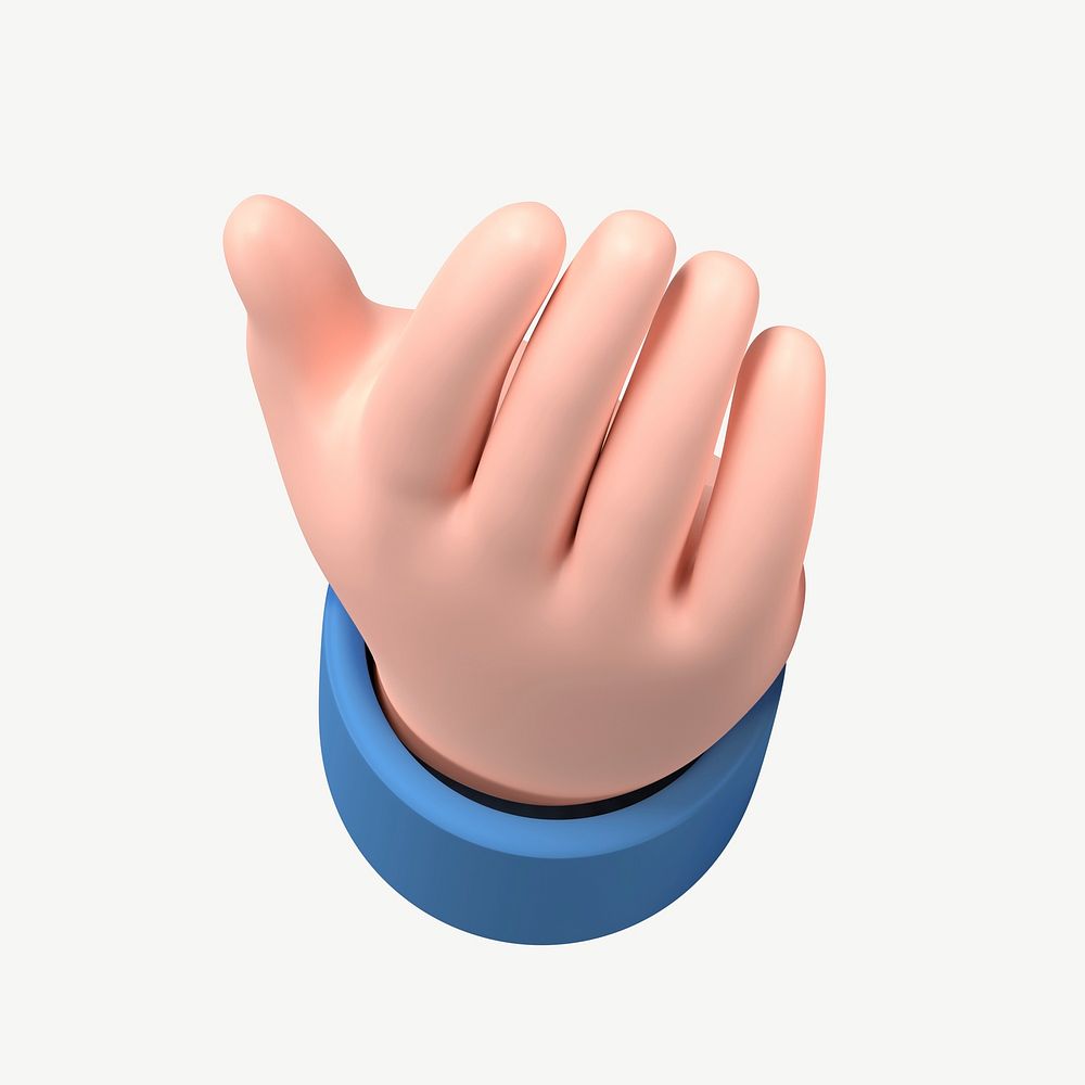 Palm hand reaching out, 3D gesture illustration psd