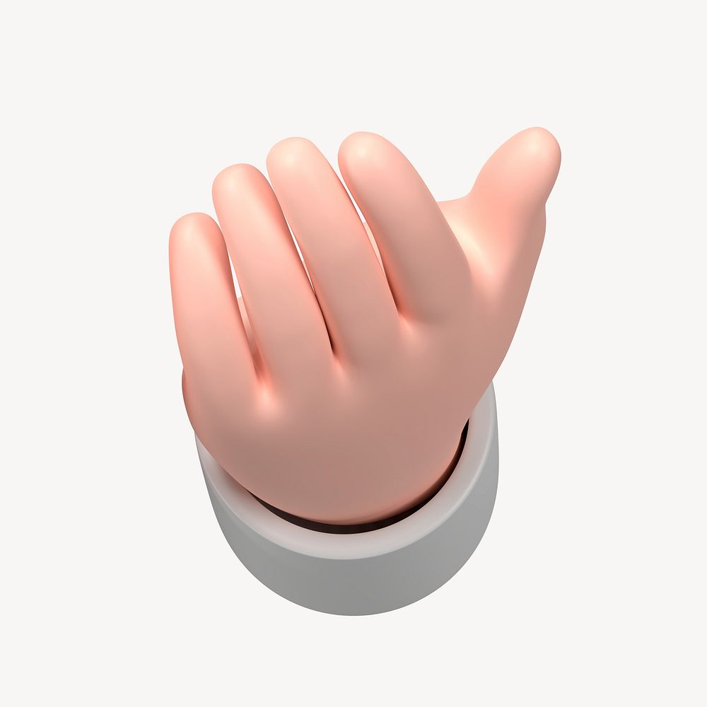 Palm hand reaching out, 3D gesture illustration psd