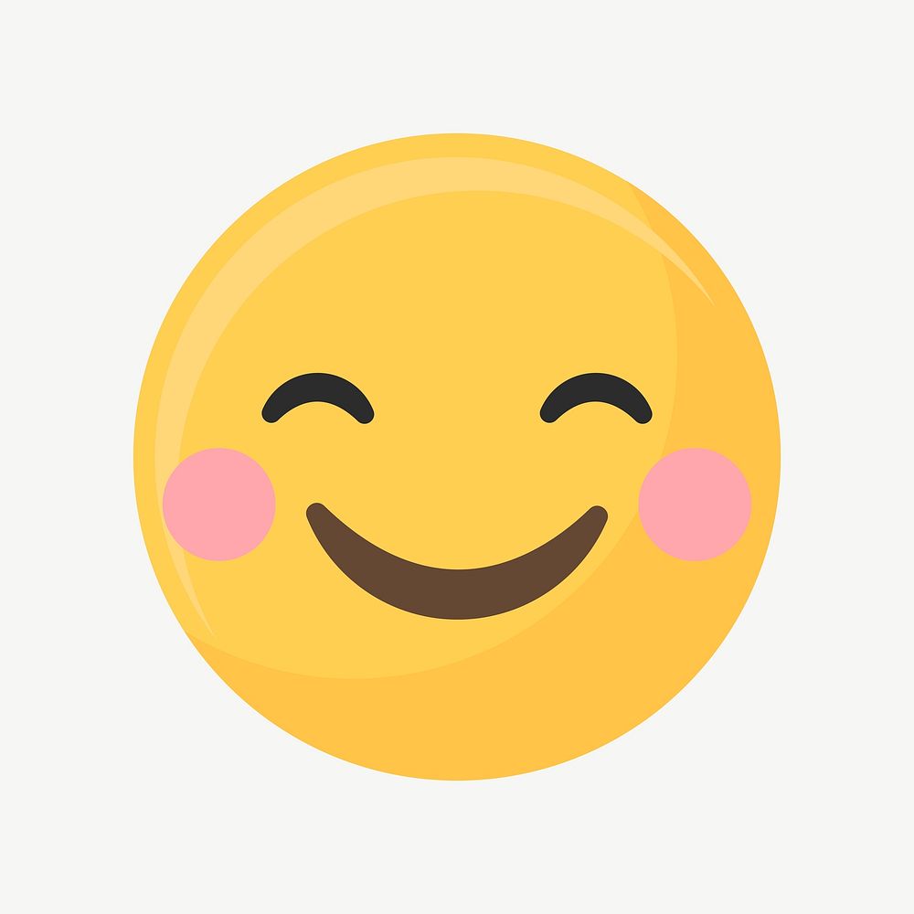 Smile blush emoticon psd