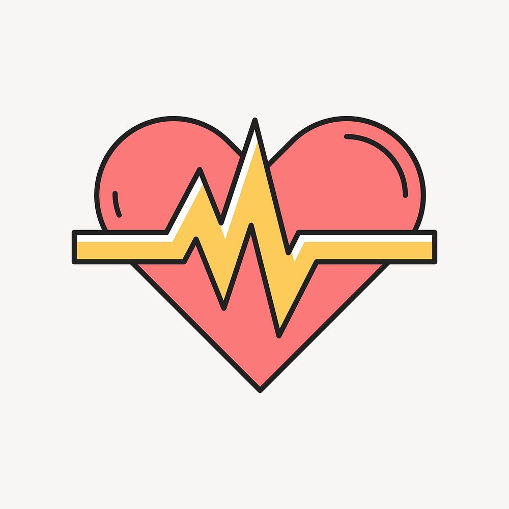 Heartbeat pulse, health & wellness line art illustration vector