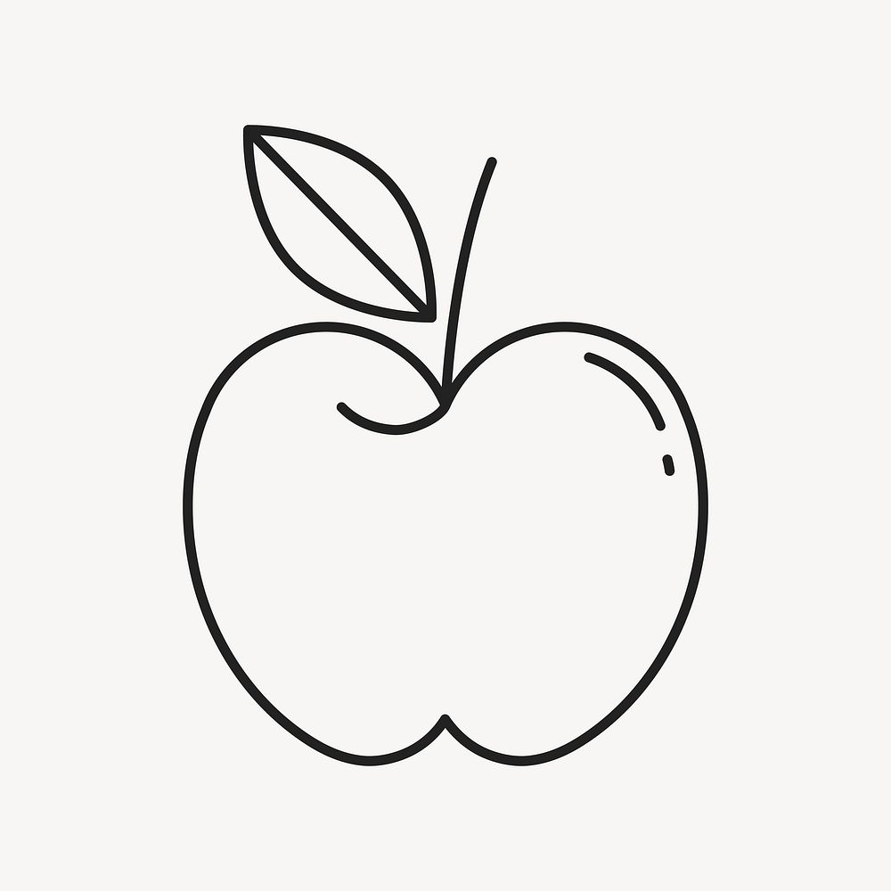 Apple fruit, health & wellness minimal line art illustration vector