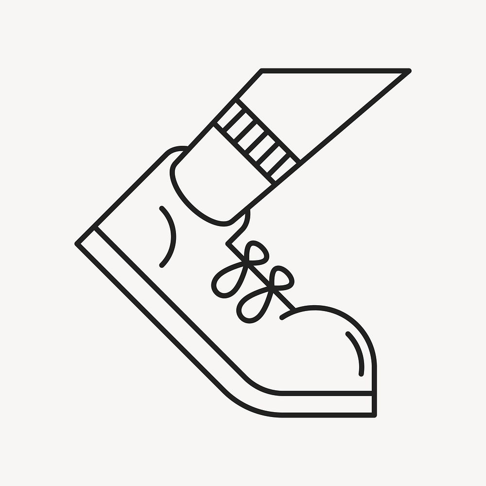 Running sneaker, health & wellness minimal line art illustration vector