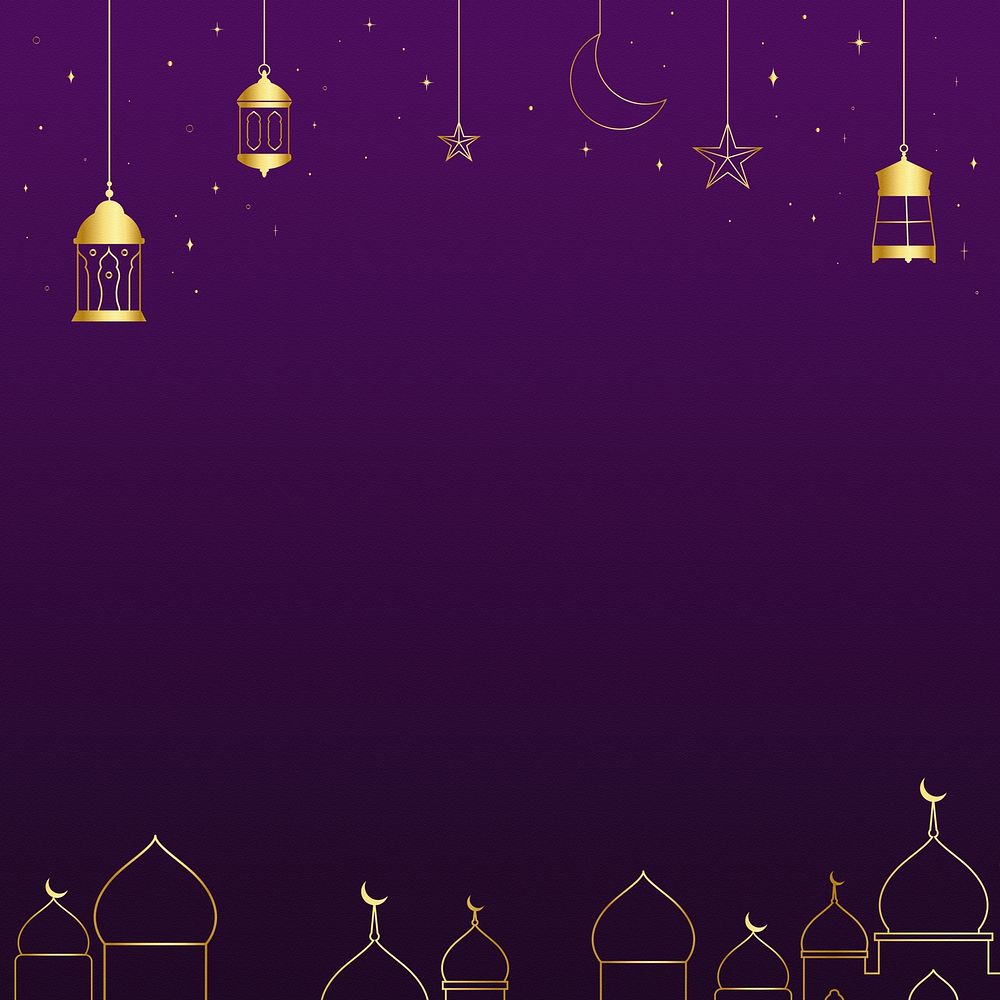 Ramadan border frame background, purple design