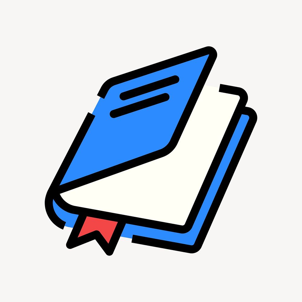 Textbook education icon, line art design vector